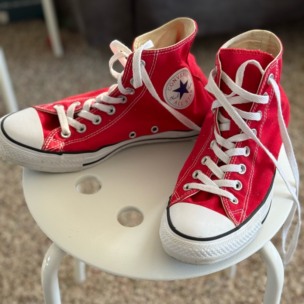 Converse Red Canvas High-Top Sneakers